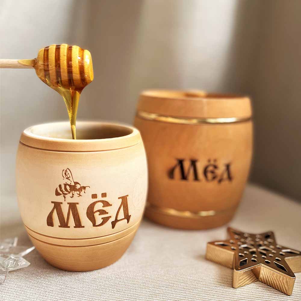 Мёд натуральный «Гречишный» деревянный бочонок, 1000 гр